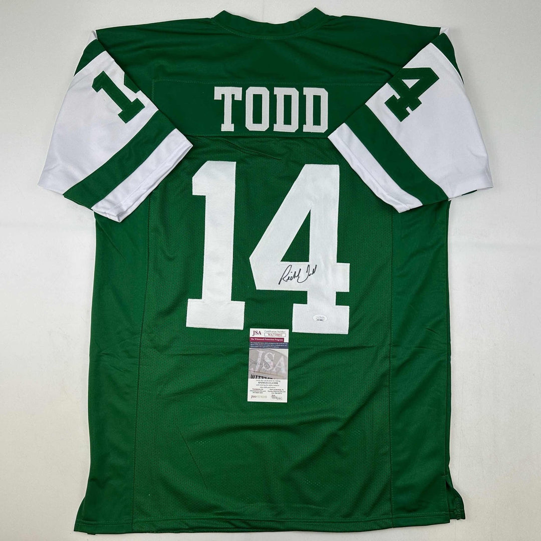 Autographed/Signed Richard Todd New York Green Football Jersey JSA COA