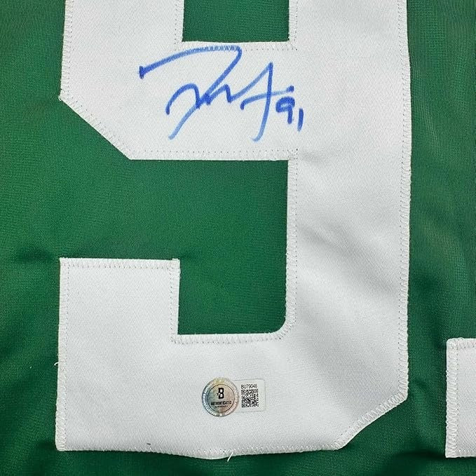 Framed Autographed/Signed Tyler Seguin 35x39 Dallas Green Jersey BAS COA