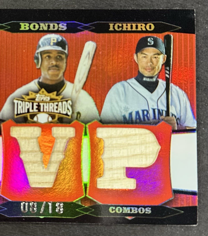 2006 Topps Triple Threads Bat Relic Ichiro Barry Bonds Cal Ripken /18 TTRC-177