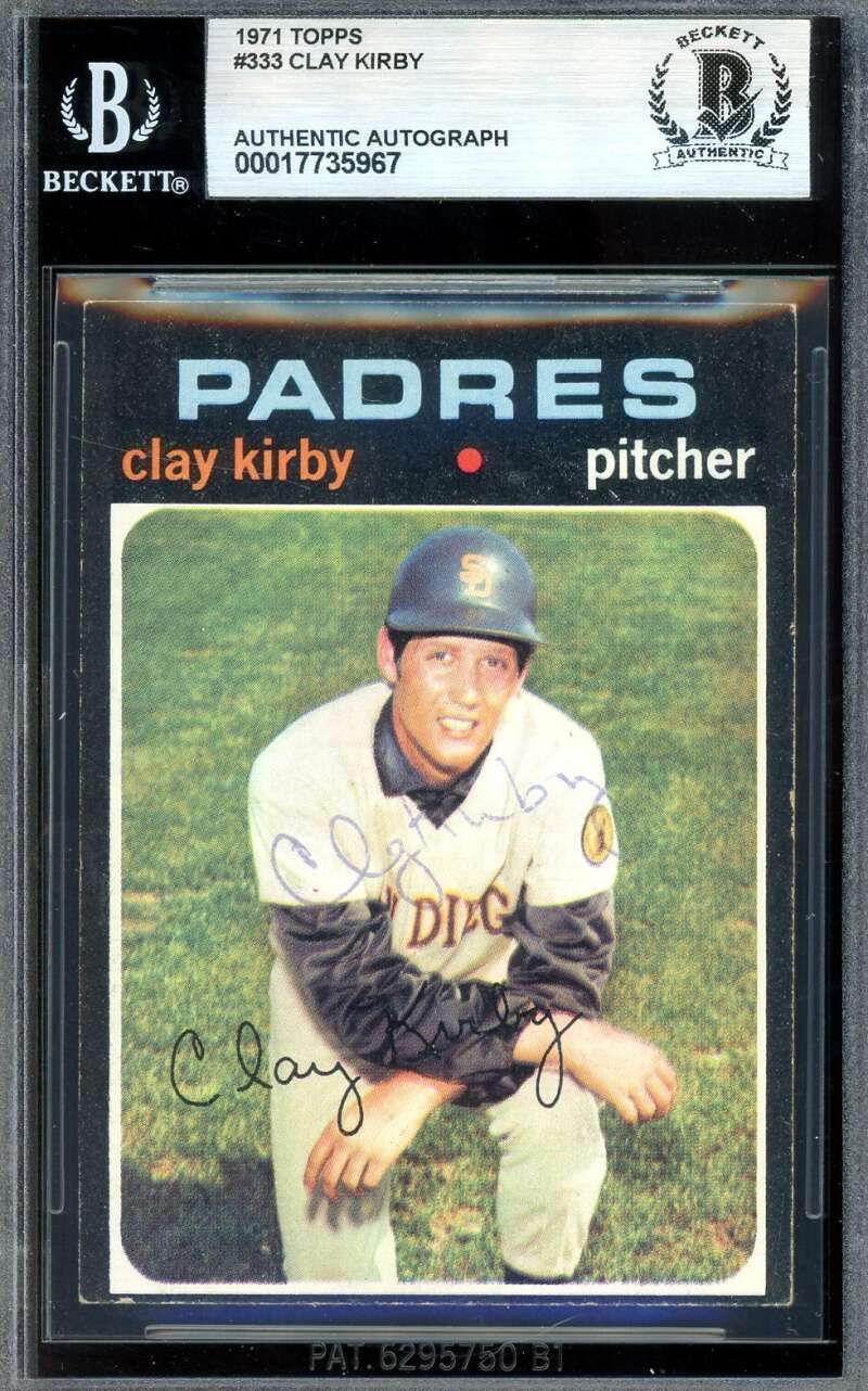 Clay Kirby Beckett BAS Vintage Signed 1971 Topps Autograph
