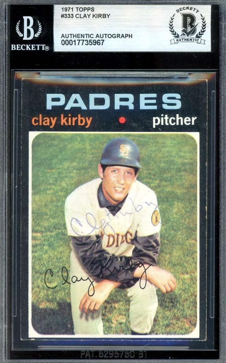 Clay Kirby Beckett BAS Vintage Signed 1971 Topps Autograph