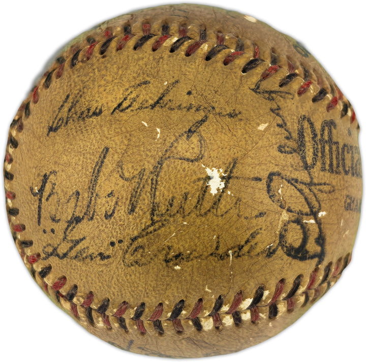 1933 1st AL All Star Team Auto League Baseball 18 Sigs Babe Ruth, Gehrig PSA/DNA