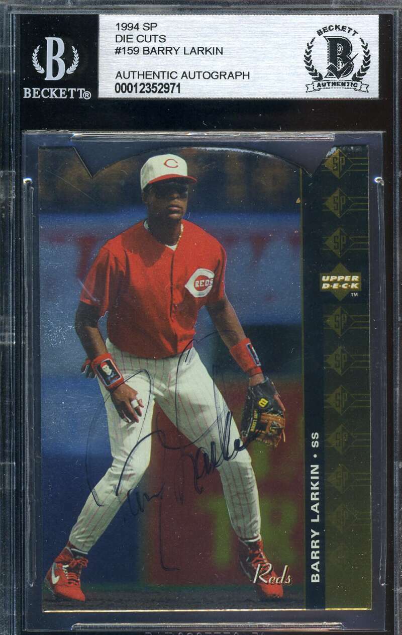 Barry Larkin BAS Beckett Coa Autograph 1994 SP Die Cut Hand Signed