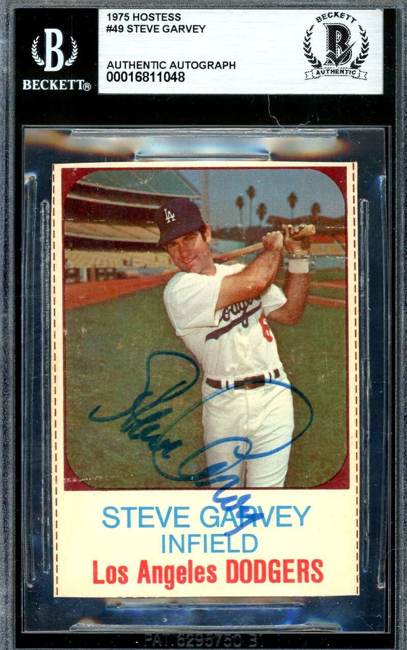 Steve Garvey Beckett BAS Signed 1975 Hostess Autograph
