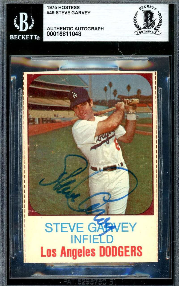 Steve Garvey Beckett BAS Signed 1975 Hostess Autograph