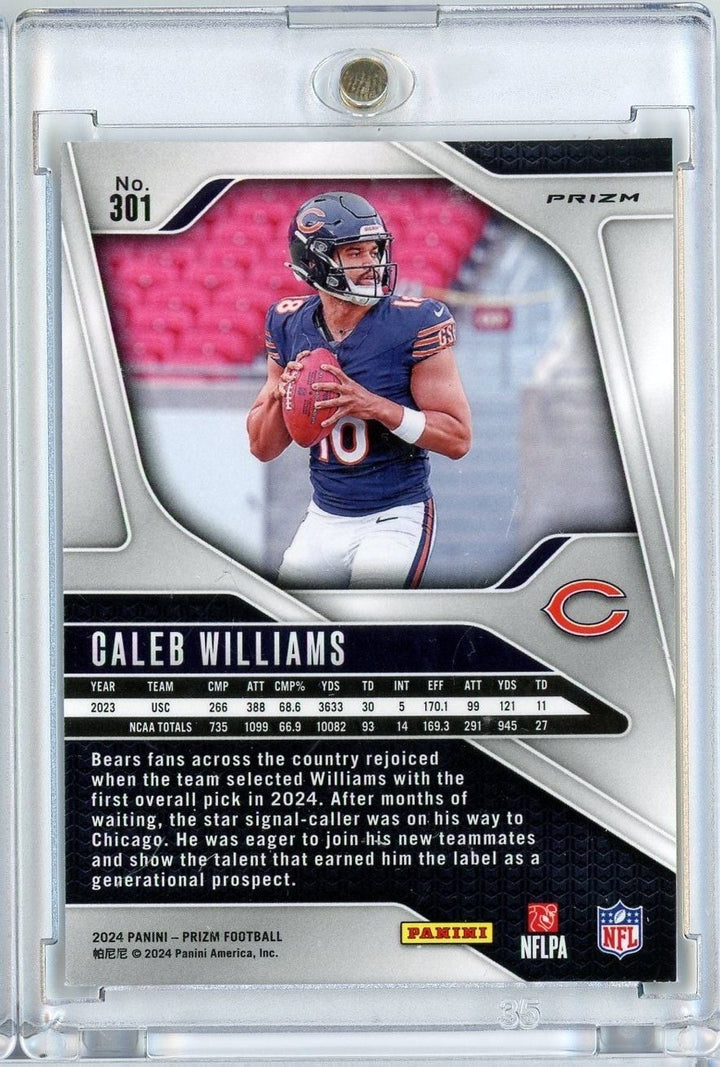 2024 Panini Prizm Caleb Williams #301 Silver Prizm Rookie RC Football Card
