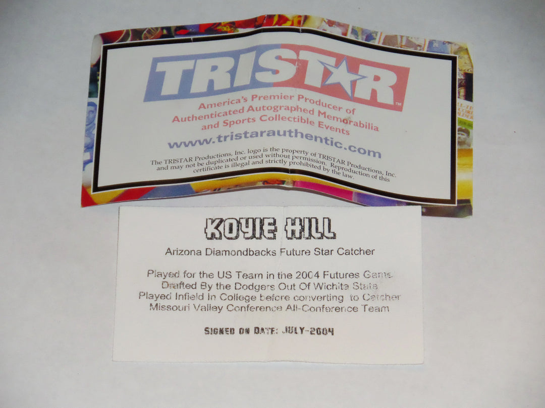 KOYIE HILL SIGNED OML BASEBALL DODGERS AZ DIAMONDBACKS CHICAGO CUBS MARLINS AUTO