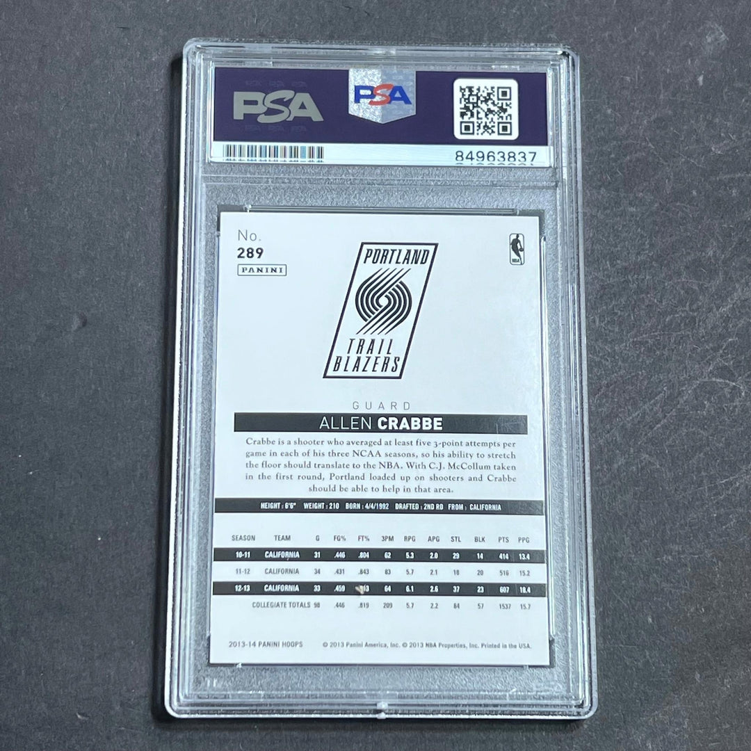 2013-14 Panini Hoops #289 Allen Crabbe Signed Card AUTO PSA Slabbed RC Blazers
