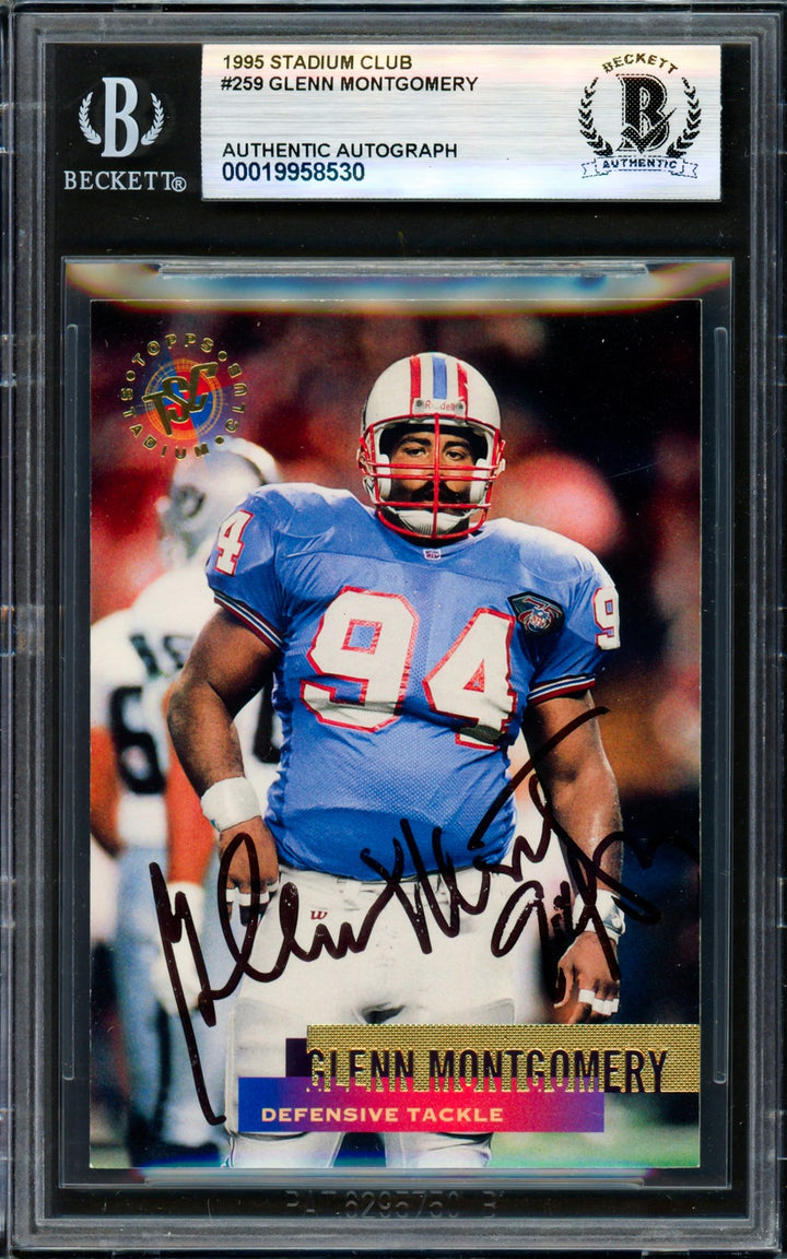 Glenn Montgomery Signed 1995 Stadium Club Card #259 Oilers Beckett #19958530
