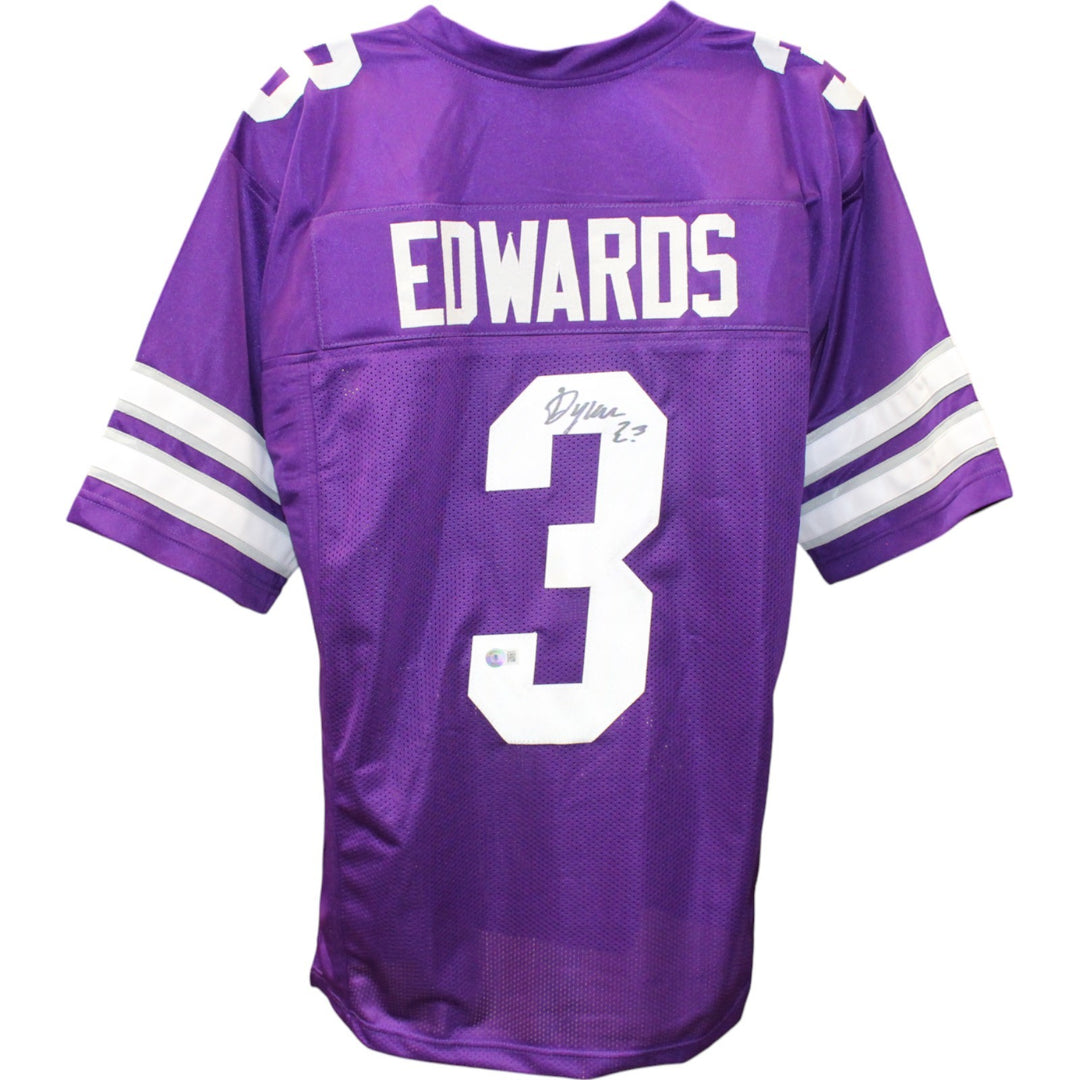 Dylan Edwards Autographed/Signed College Style sz XL Purple Jersey Beckett 50307