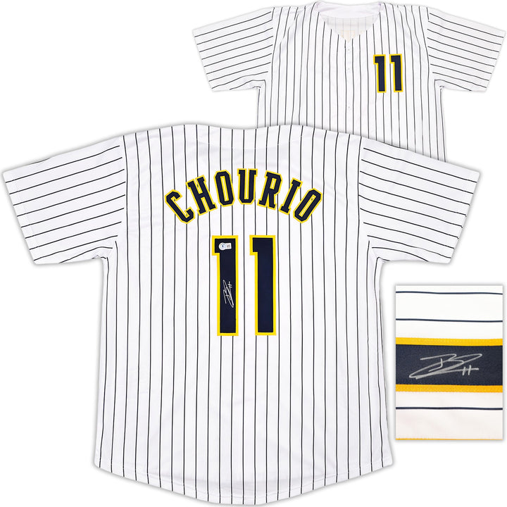 Milwaukee Brewers Jackson Chourio Autographed Signed White Jersey Beckett