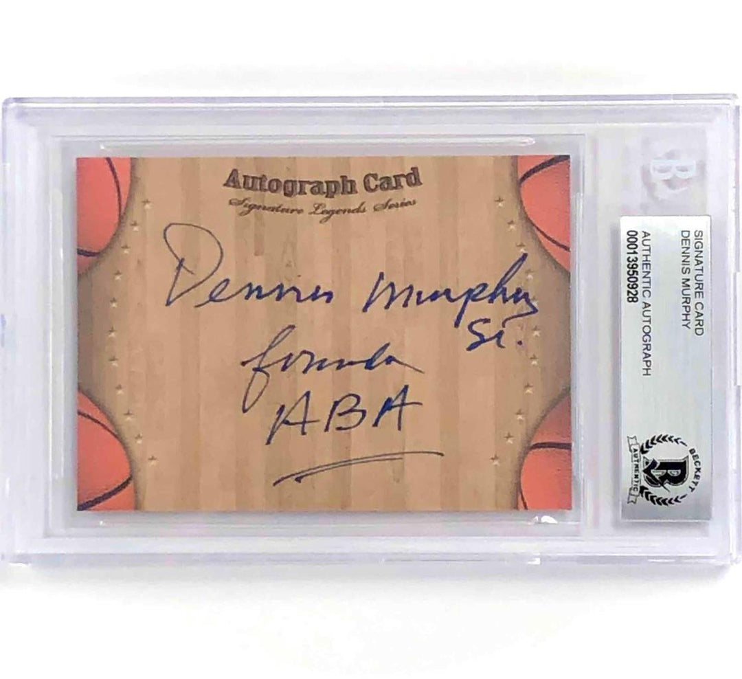Dennis Murphy "Founder ABA" autograph signed Basketball Card BAS BGS Auto