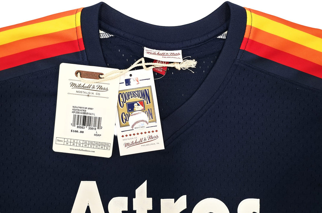 Houston Astros Nolan Ryan Signed Blue Mitchell & Ness Cooperstown Collection