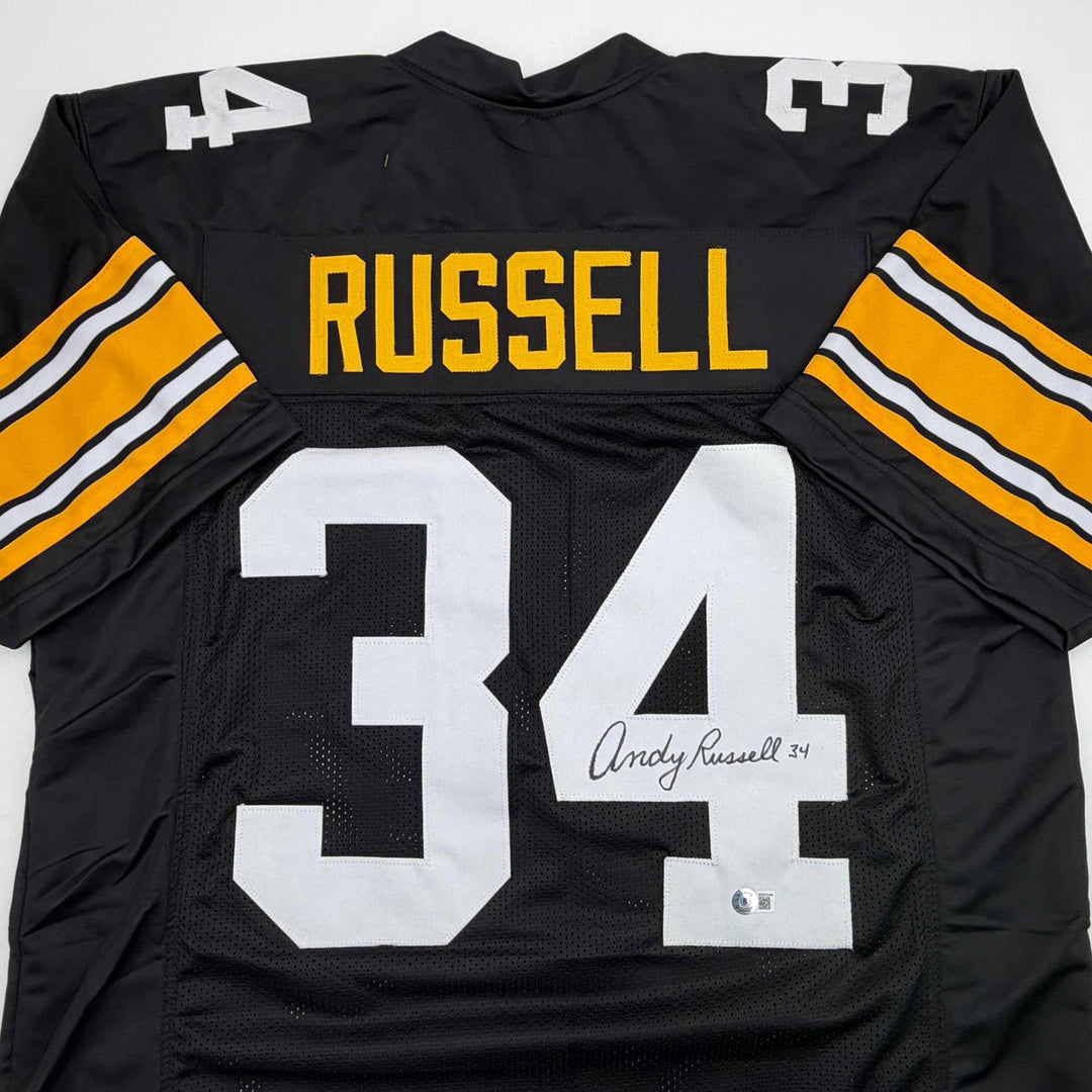 Autographed/Signed ANDY RUSSELL 2x SB Champs Pittsburgh Black Jersey JSA COA