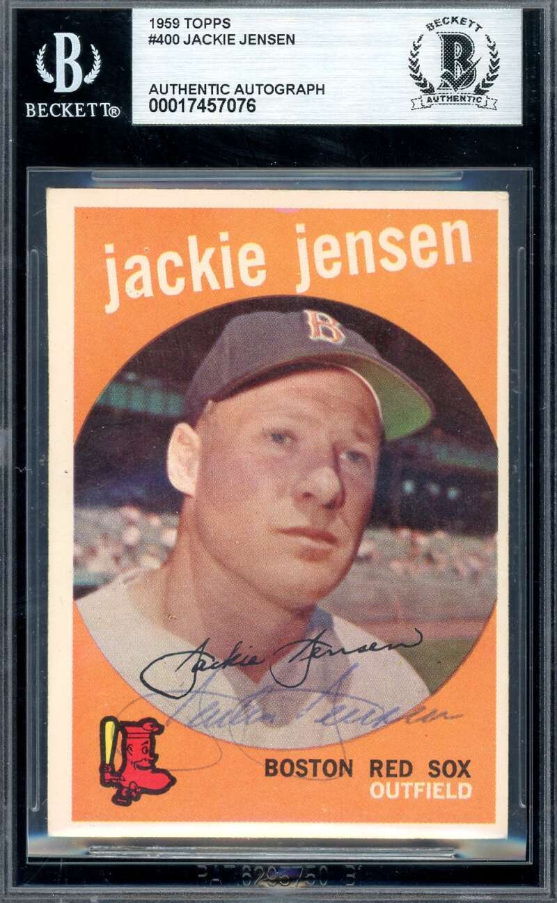 Jackie Jensen Beckett BAS Signed 1959 Topps Autograph