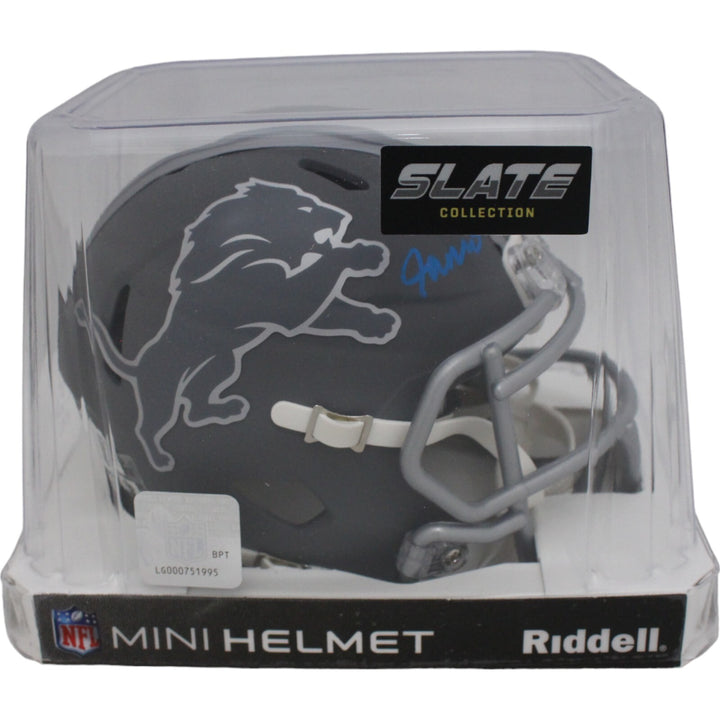 Jameson Williams Signed Detroit Lions Slate Mini Helmet Beckett 44939