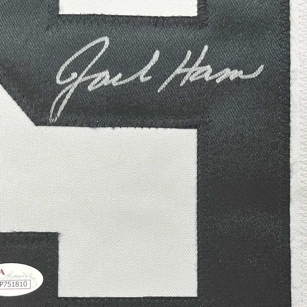 FRAMED Autographed/Signed JACK HAM HOF 88 33x42 Bumble Bee Jersey JSA COA Auto