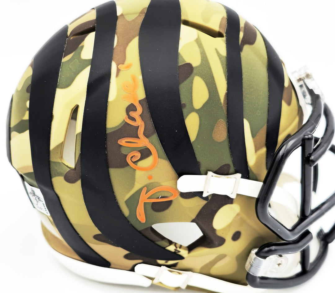 Ja'Marr Chase Signed Cincinnati Bengals Camo Speed Mini Helmet Beckett Wit
