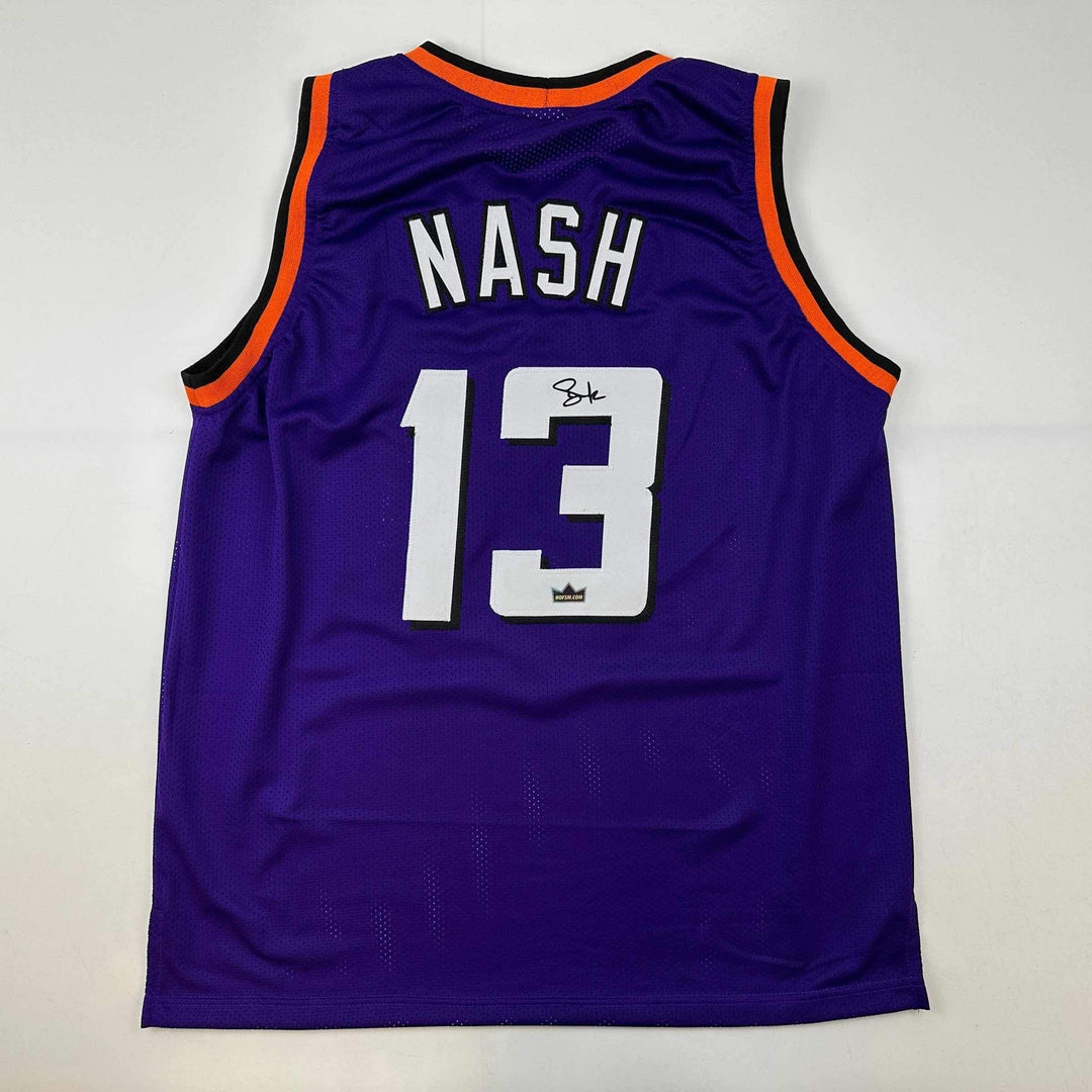 Facsimile Autographed Steve Nash Phoenix Purple Reprint Auto Jersey Men's XL
