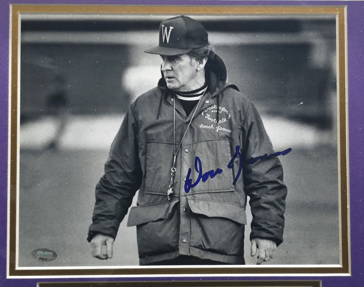 Don James Autographed Framed 8x10 Photo Washington Huskies MCS Holo #88810