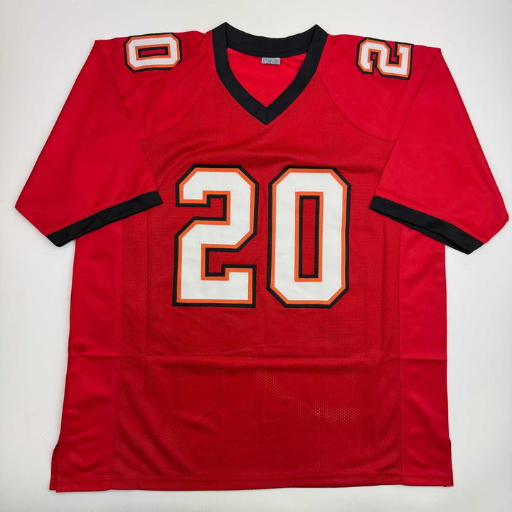 Autographed/Signed Ronde Barber HOF 23 Tampa Bay Red Jersey Beckett BAS COA