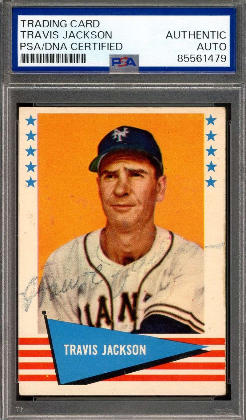 Travis Jackson PSA DNA Signed 1961 Fleer Autograph