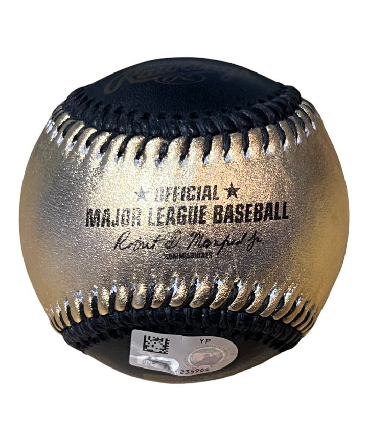 Max Scherzer Autographed Gold and Black MLB Baseball New York Mets 41157