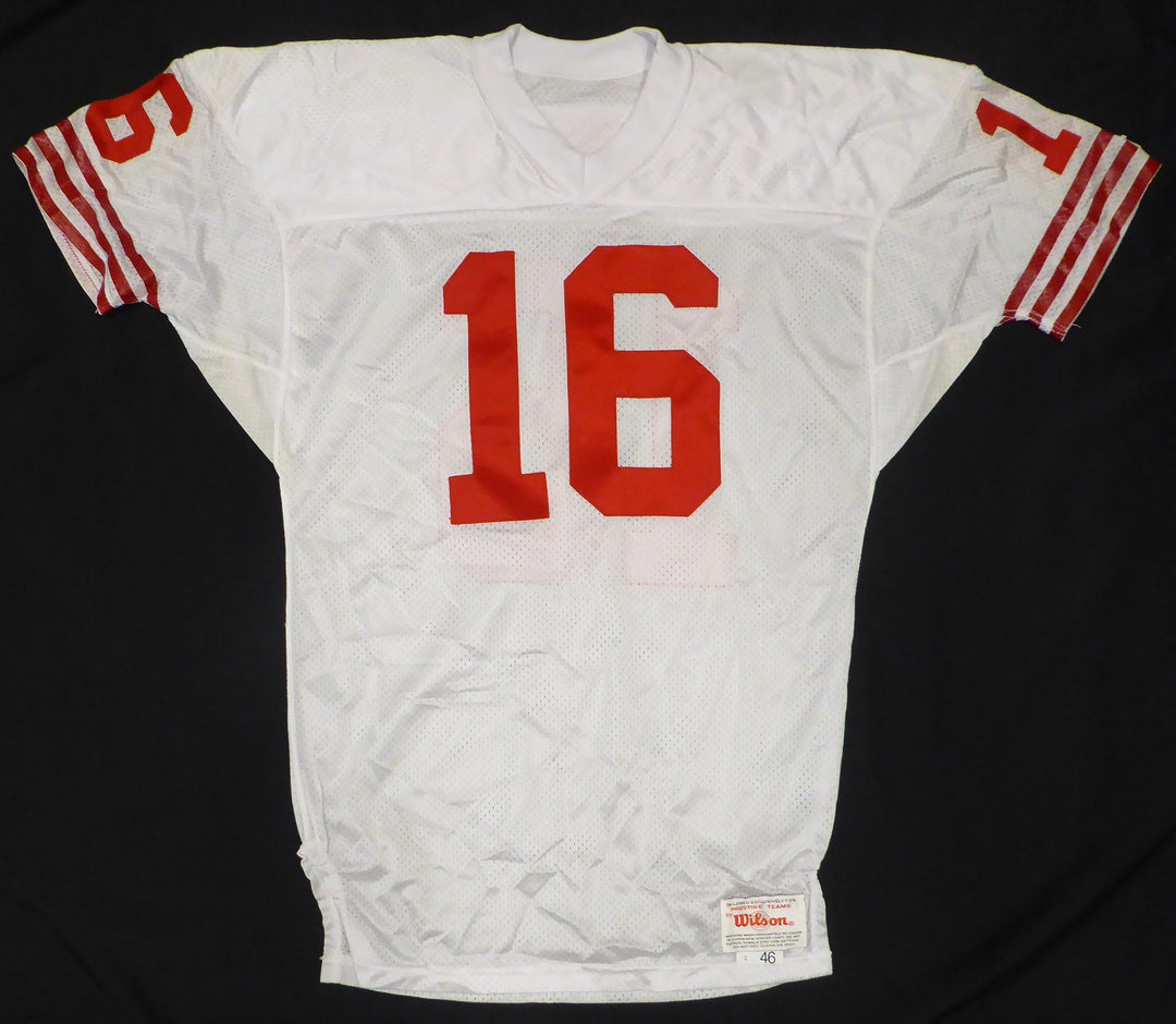 49ers Joe Montana Auto White Wilson Authentic Game Model Jersey Beckett #BP55356