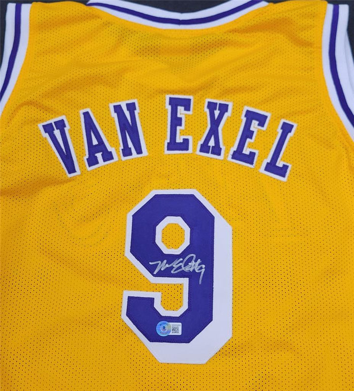 Nick Van Exel autograph signed Lakers Jersey auto ~ Beckett BAS Witness Holo