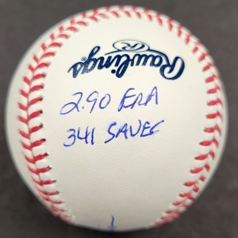 Rollie Fingers signed 9 Inscription Stat Baseball autograph ~ BAS Witness Holo