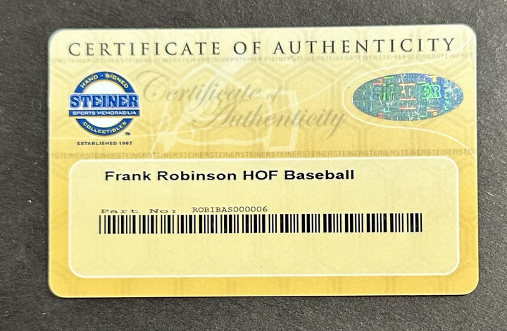 Frank Robinson Signed Official MLB Baseball Orioles Red HOF 82 Autograph Steiner