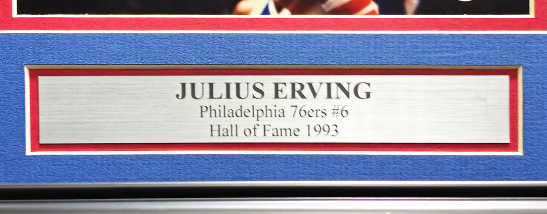 Julius "Dr. J" Erving Signed Framed 8x10 Photo 76ers Beckett #BM37813