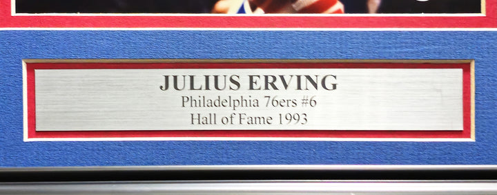Julius "Dr. J" Erving Signed Framed 8x10 Photo 76ers Beckett #BM37813