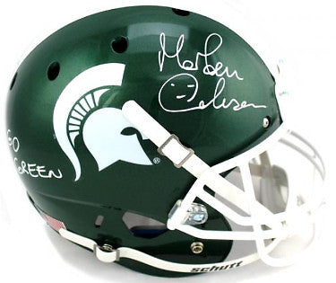 Morten Anderson signed Michigan State Schutt FS Rep Helmet Go Green- Radtke Holo