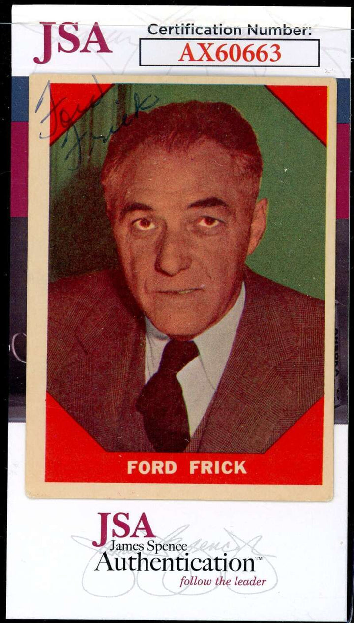 Ford Frick JSA Coa Signed 1960 Fleer Autograph