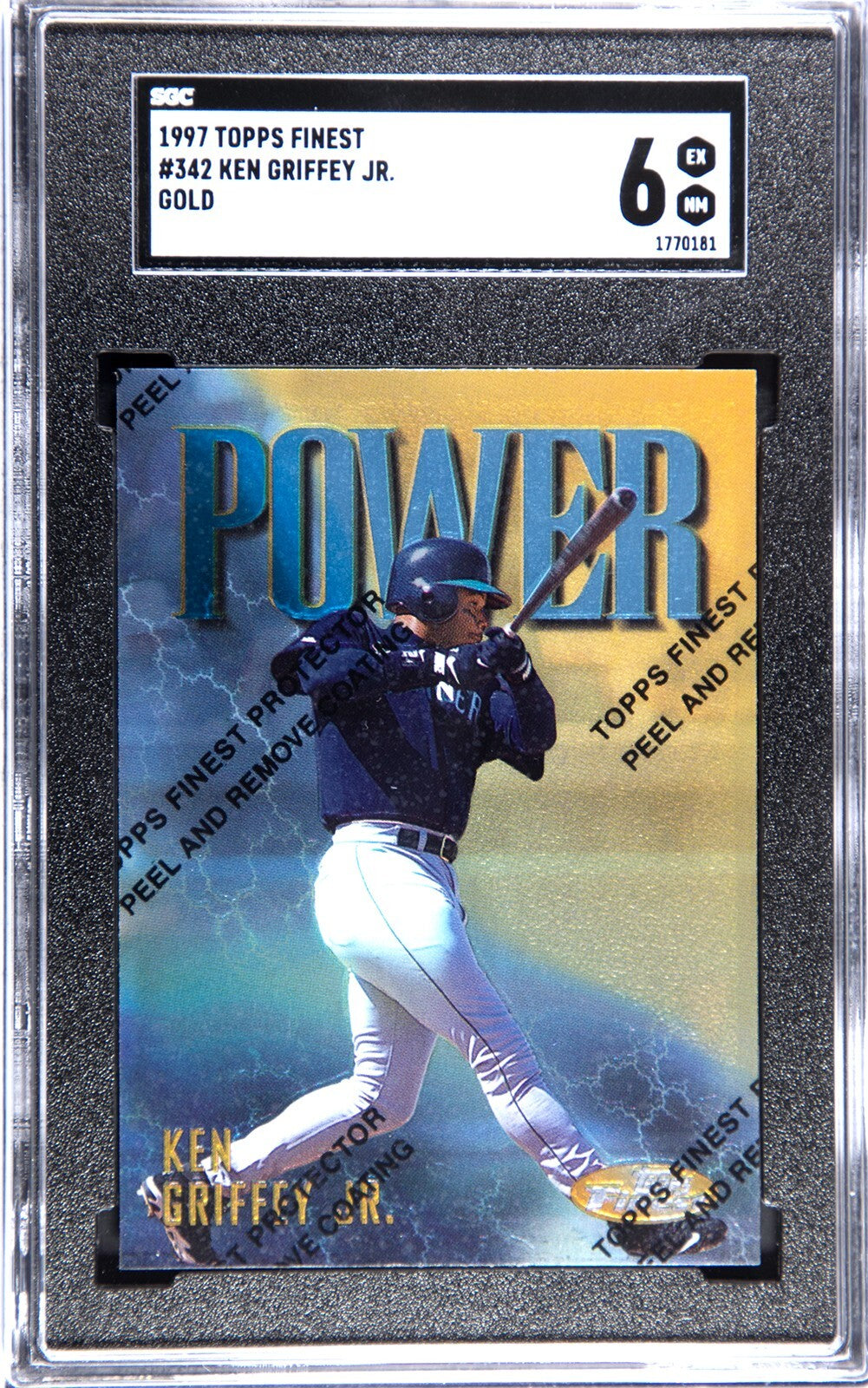 Ken Griffey, Jr. 1997 Topps Finest Gold Card #342- SGC Graded 6 EX-NM (Mariners)