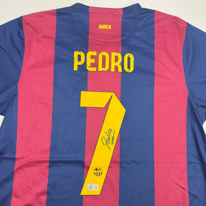 Autographed/Signed Pedro Rodriguez FC Barcelona Soccer Jersey Beckett COA