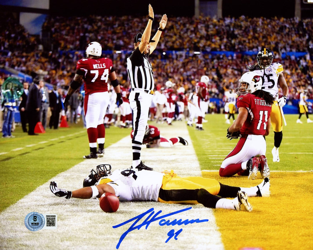 James Harrison Signed 8x10 Photo Pittsburgh Steelers SB XLIII Interception