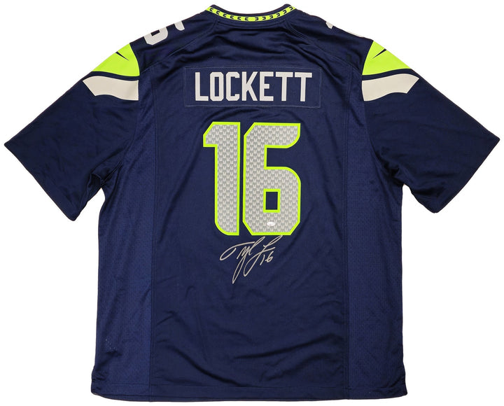 Seahawks Tyler Lockett Signed Blue Nike On Field Jersey Size XXL MCS Holo