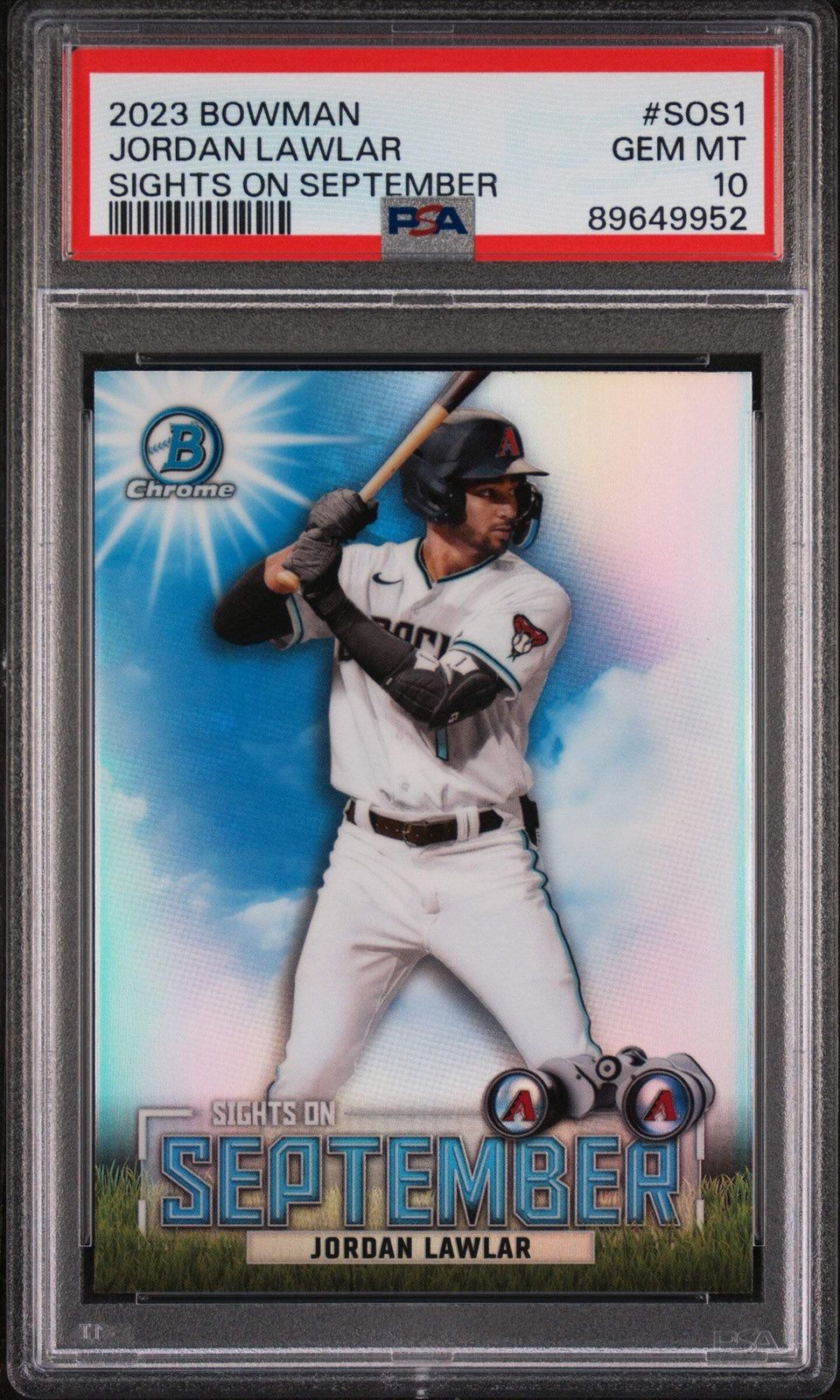 Graded 2023 Bowman Jordan Lawler #SOS1 Sights on September Baseball Card PSA 10