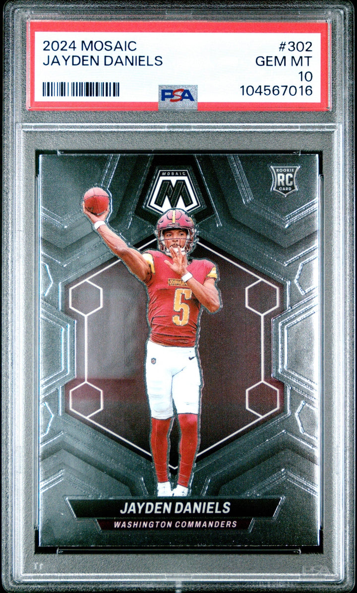 Graded 2024 Panini Mosaic Jayden Daniels #302 Rookie RC Football Card PSA 10