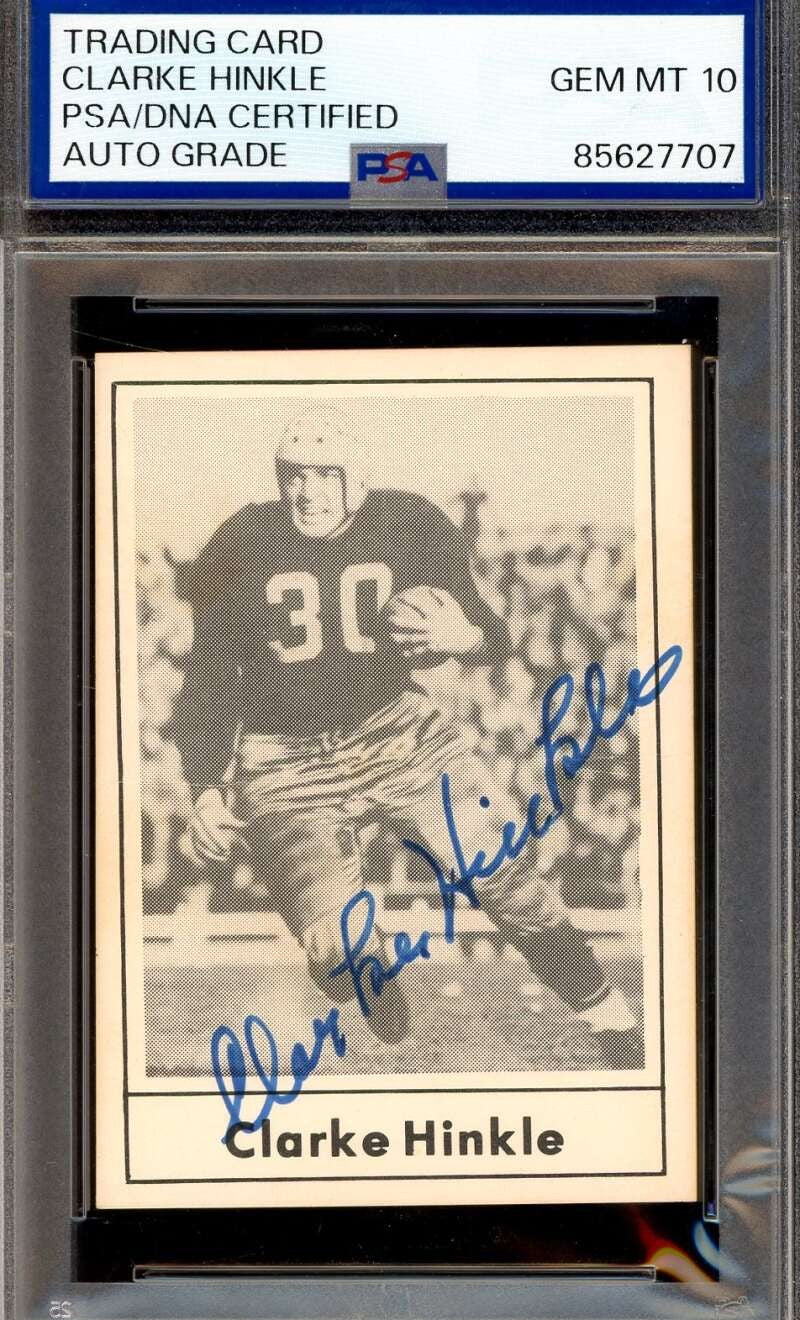 Clarke Hinkle Gem Mint 10 PSA DNA Signed 1977 Touchdown Club Autograph