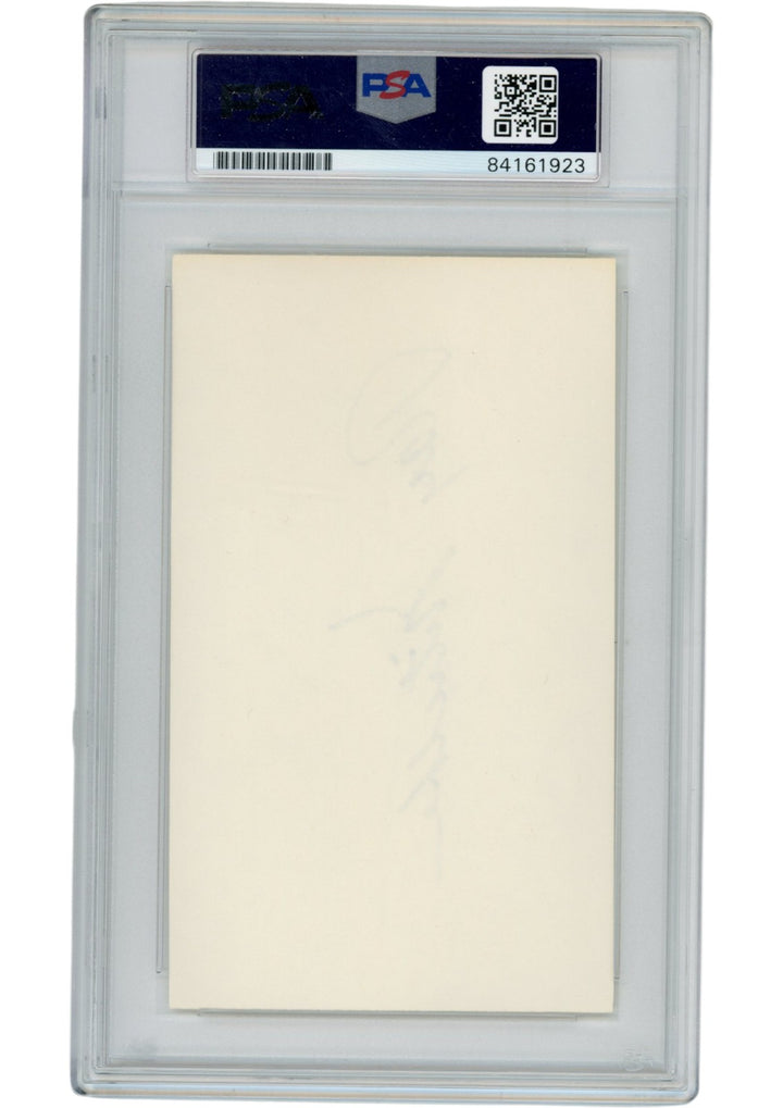 Ray Nitschke Autographed/Signed Green Bay Packers Index Card Slabbed PSA 54903