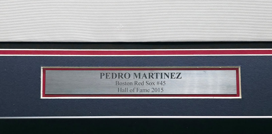 Boston Red Sox Pedro Martinez Signed Framed White Nike Jersey Beckett Witness