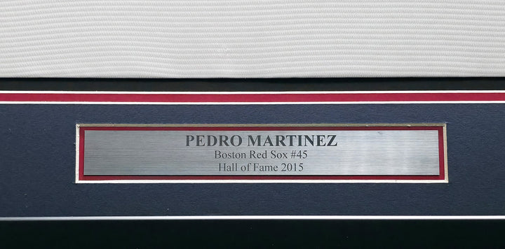 Boston Red Sox Pedro Martinez Signed Framed White Nike Jersey Beckett Witness