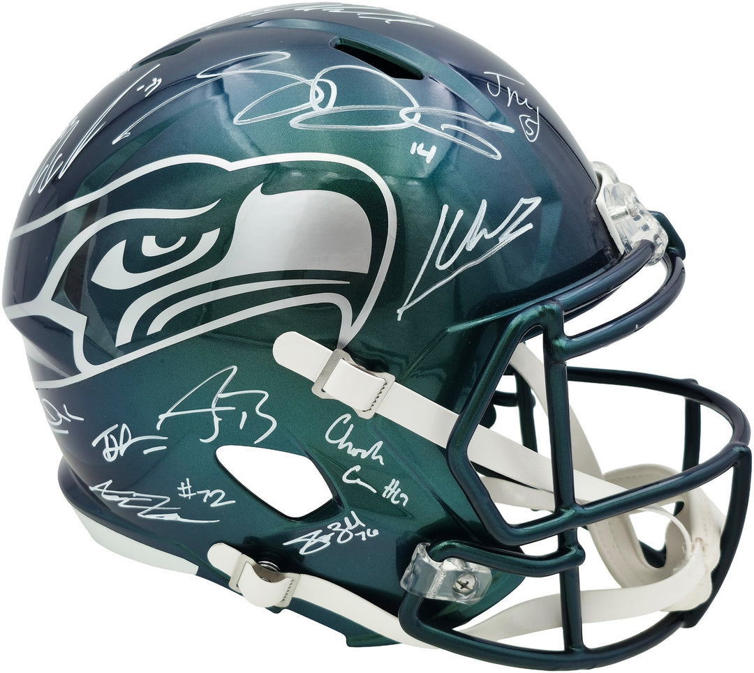 Seahawks SB LX Champs 31 Signed Rivalries Full Size Speed Replica Helmet