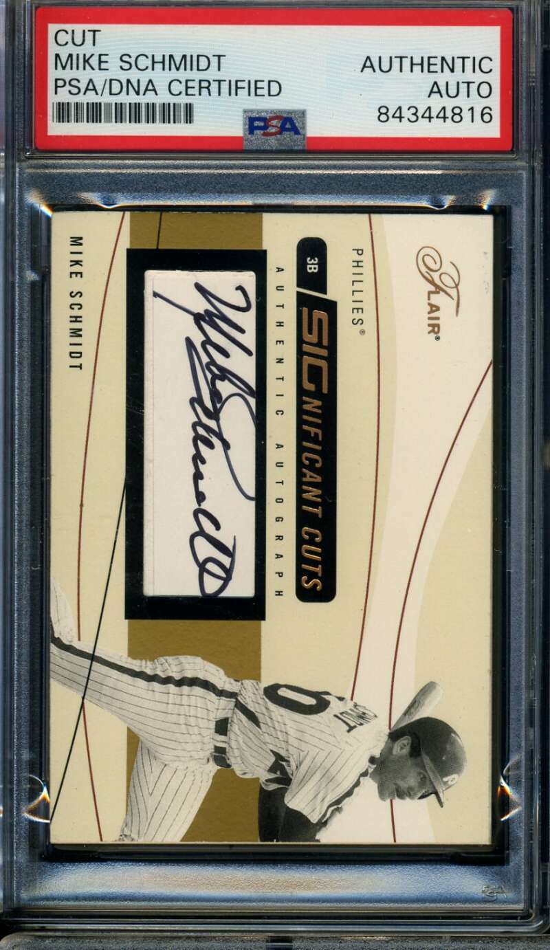 Mike Schmidt PSA DNA Coa Signed 2004 Flair Significant Cuts /25 Autograph