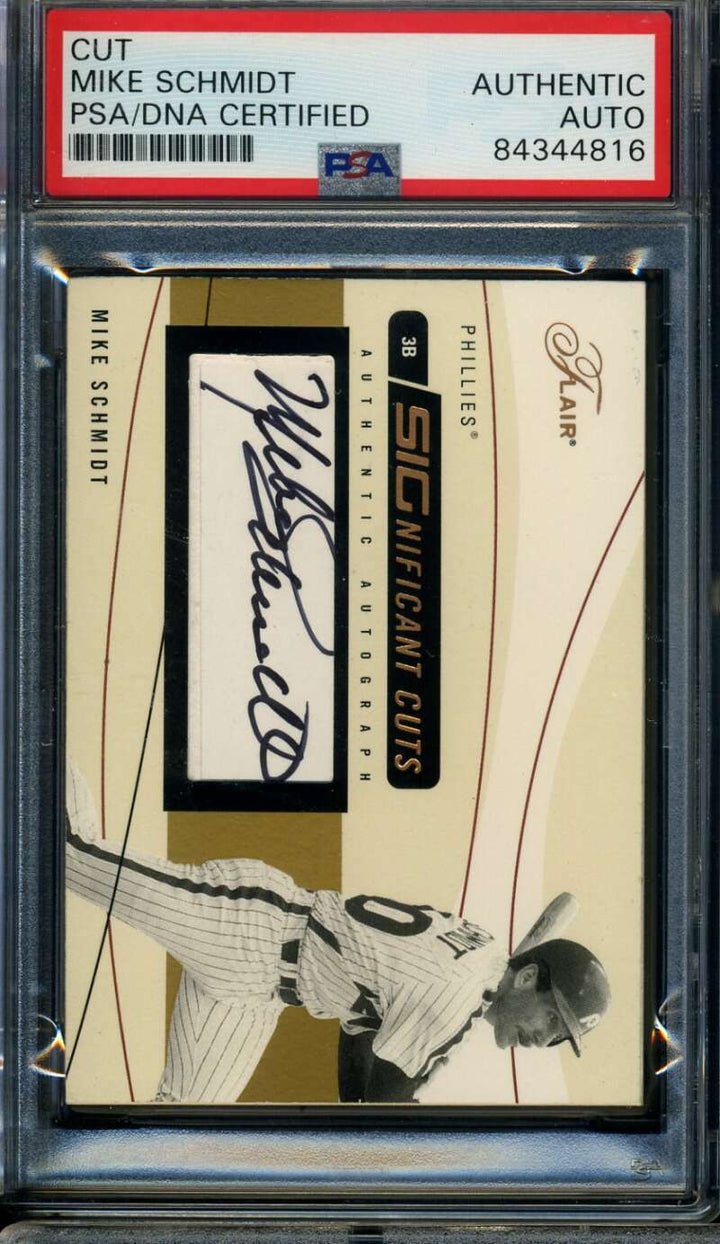 Mike Schmidt PSA DNA Coa Signed 2004 Flair Significant Cuts /25 Autograph