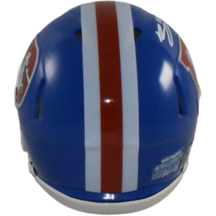 Bo Nix Autographed Denver Broncos TB 75-96 Mini Helmet Beckett Witness 57260