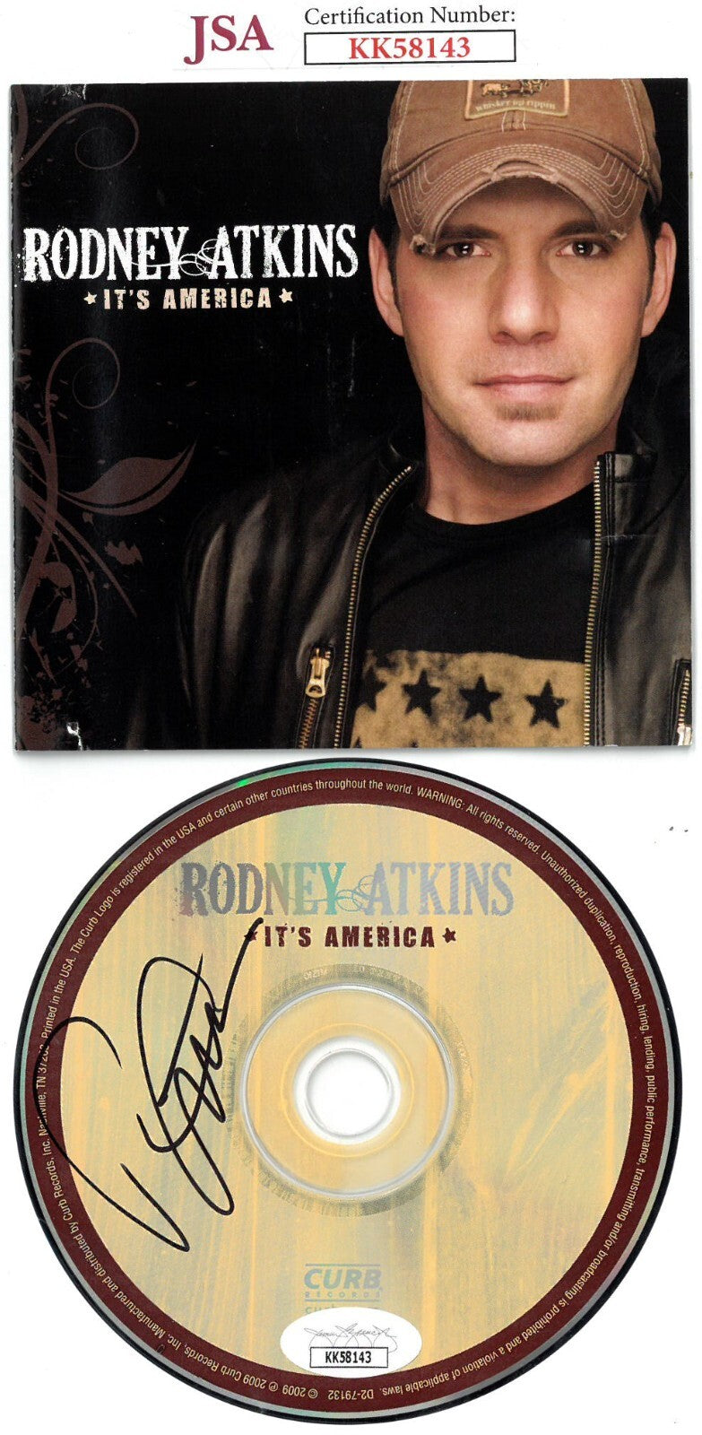 Rodney Atkins signed 2009 It's America Album CD w/ Booklet & Case - JSA #KK58143